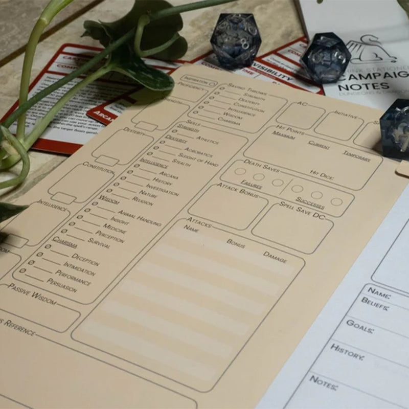 Campaign Notes by Sphinx Stationery  | Dungeons and Dragons 5E Journal