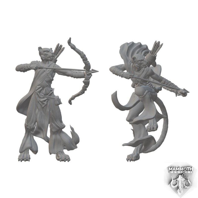 Catfolk Rangers | BeaMini Unpainted RPG Miniatures