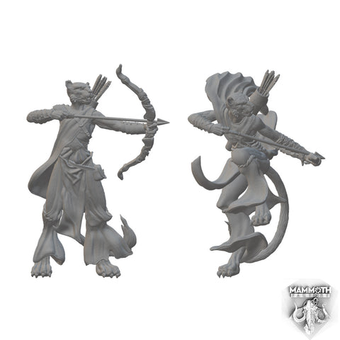 Catfolk Rangers | BeaMini Unpainted RPG Miniatures