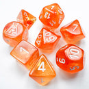 Chessex Borealis Blood Orange/white 7 Piece Polyhedral Dice Set (CHX 30052)