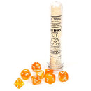 Chessex Borealis Blood Orange/white 7 Piece Polyhedral Dice Set (CHX 30052)