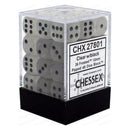 Chessex Frosted Clear/Black d6 Dice Set (36xD6) (CHX 27801)