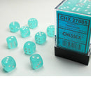Chessex Frosted Teal/White d6 Dice Set (36xD6) (CHX 27805)
