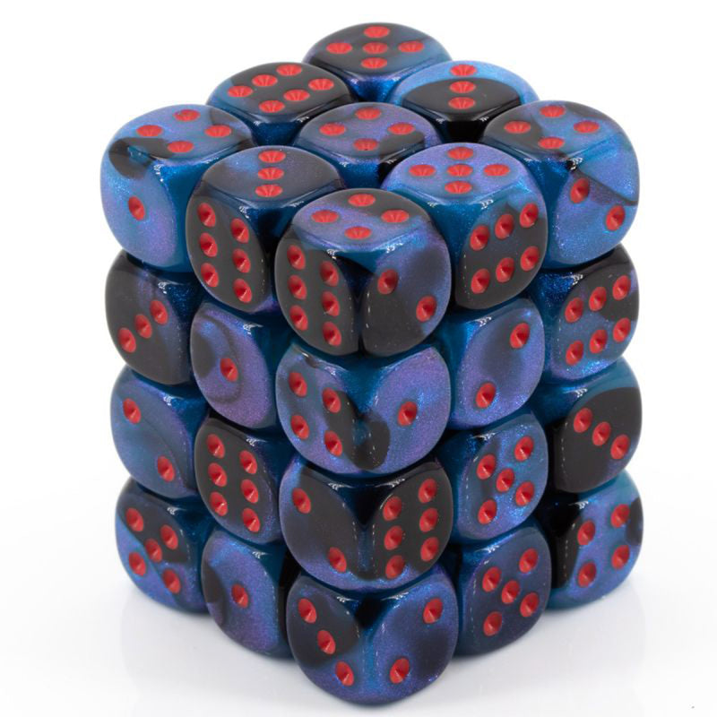 Chessex Gemini Black Starlight with Red Set of 36 Mini d6 Dice (CHX 26858)