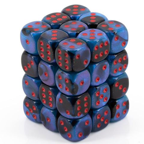 Chessex Gemini Black Starlight with Red Set of 36 Mini d6 Dice (CHX 26858)