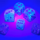 Chessex Gemini Gel Green/Pink with Blue Set of 36 Mini d6 Glow In The Dark Dice (CHX 26864)