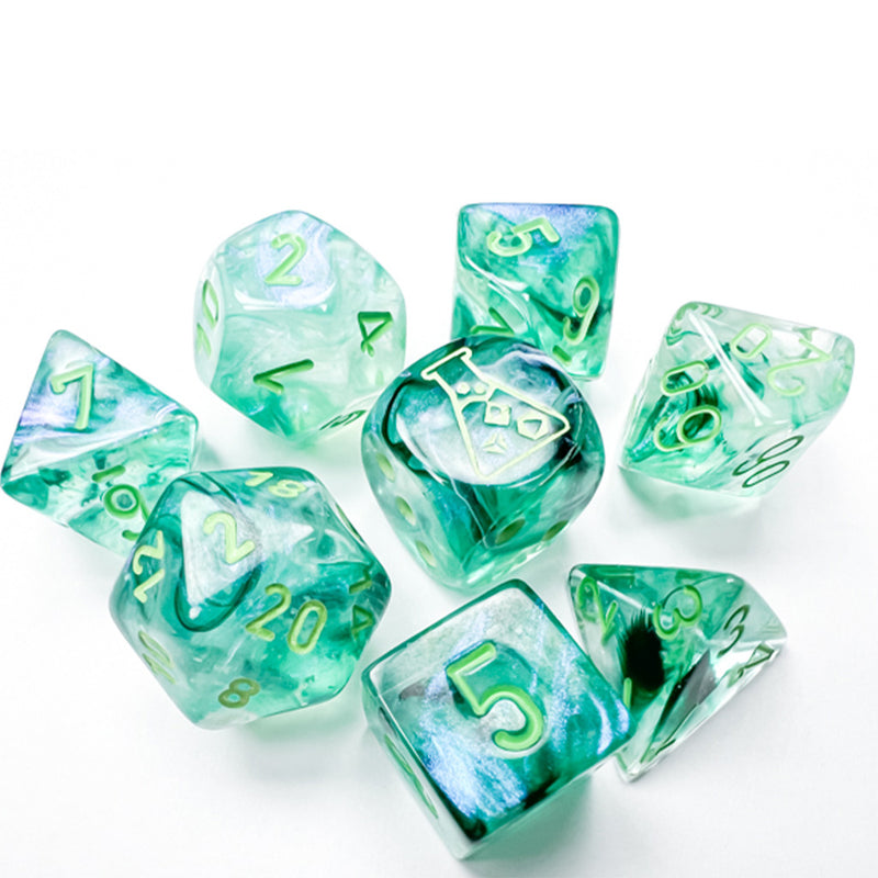 Chessex Borealis Kelp/light green 7 Piece Polyhedral Dice Set (CHX 30054)