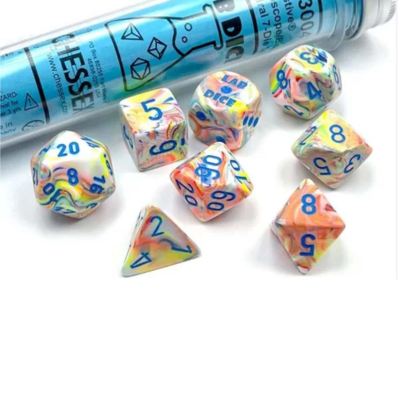 Chessex Festive Kaleidoscope/Blue 7 Piece Polyhedral Dice Set (CHX 30047)