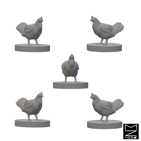 Chickens | BeaMini Unpainted RPG Miniatures