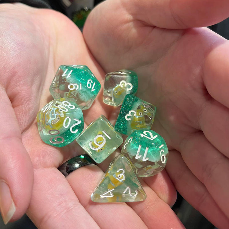 Clarkii Clownfish - 7 Piece Polyhedral Dice Set + Dice Bag