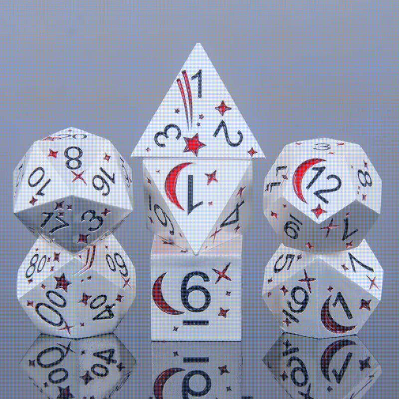 Comet - 7 Piece Metal Polyhedral Dice Set