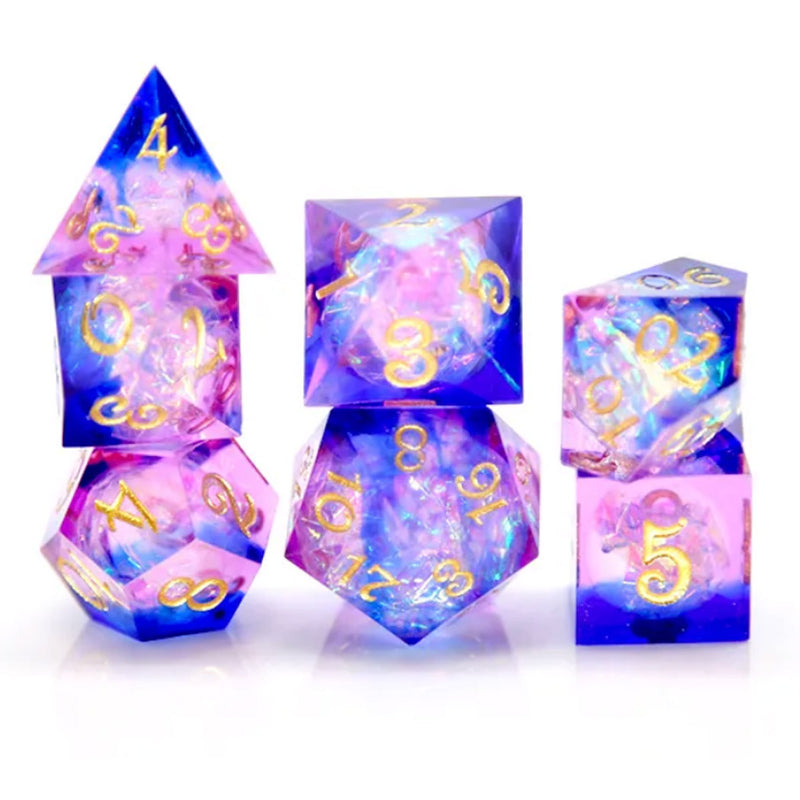 Cosmic Fate - Handcrafted Sharp Edge Dice Set & Dice Case