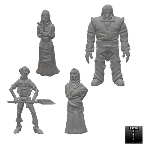 Creepy Villagers | BeaMini Unpainted RPG Miniatures
