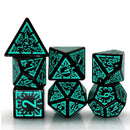 Cyan Dawn - 7 Piece Polyhedral Dice Set + Dice Bag