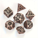 Dragon Tales - 7 Piece Hollow Metal Polyhedral Dice Set & Dice Case
