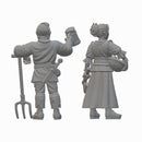 Farmers | BeaMini Unpainted RPG Miniatures