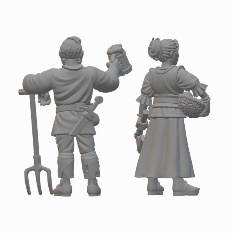 Farmers | BeaMini Unpainted RPG Miniatures
