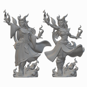 Tiefling Sorcerer | BeaMini Unpainted RPG Miniatures