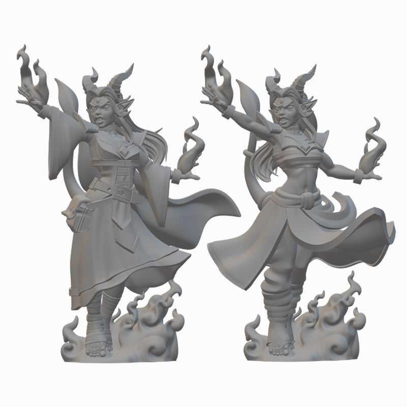 Tiefling Sorcerer | BeaMini Unpainted RPG Miniatures