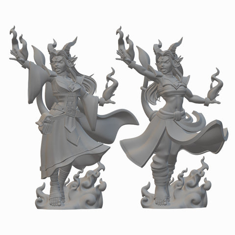 Tiefling Sorcerer | BeaMini Unpainted RPG Miniatures