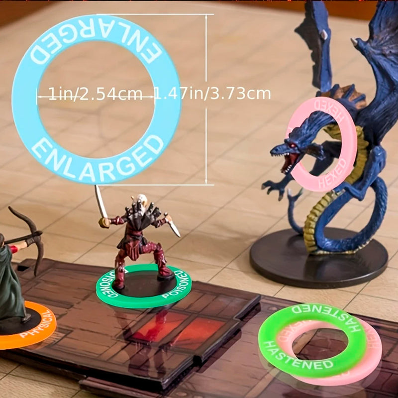 RPG Silicone Condition Rings - 24 Conditions & Spells ( 96 Condition Rings )