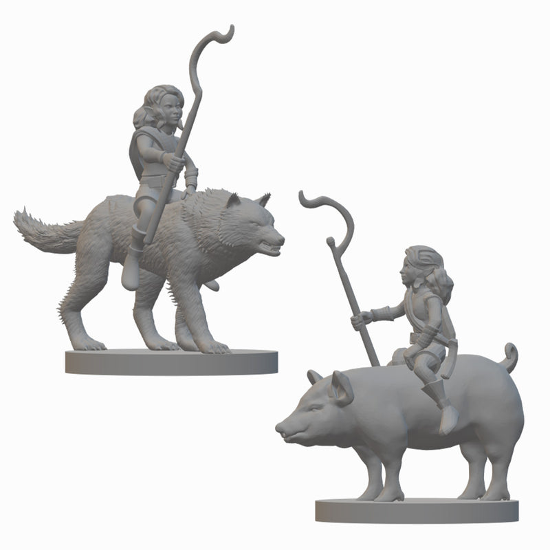 Halfling Druids | BeaMini Unpainted RPG Miniatures