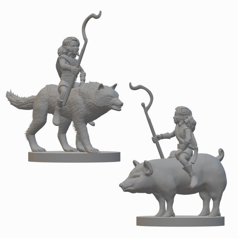 Halfling Druids | BeaMini Unpainted RPG Miniatures