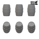 Barrels (8) | BeaMini Unpainted RPG Miniatures