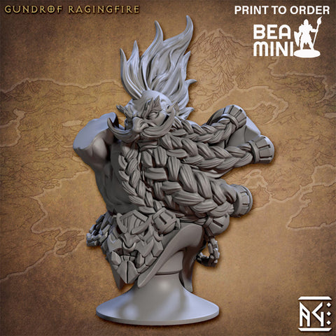 Gundroff Ragingfire Bust | BeaMini Print to Order Miniatures