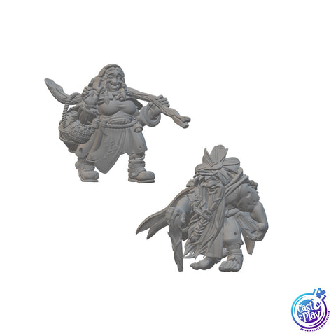 Dwarf Druids (Wave 2) | BeaMini Unpainted RPG Miniatures