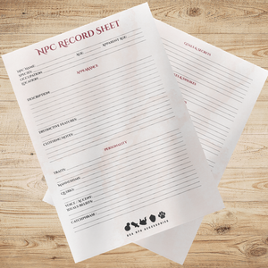 NPC Record Sheet (Fillable & Printable PDF)