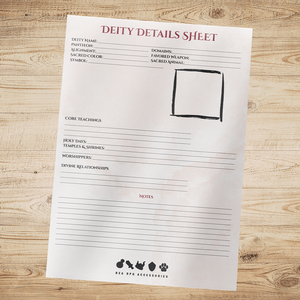 Deity Details Sheet for Dungeons & Dragons (Fillable & Printable PDF)