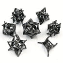 Winter - 7 Piece Hollow Metal Polyhedral Dice Set & Dice Case