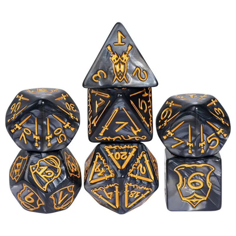 Dark Knights Armour Giant Dice  - 7 Piece Polyhedral Dice Set