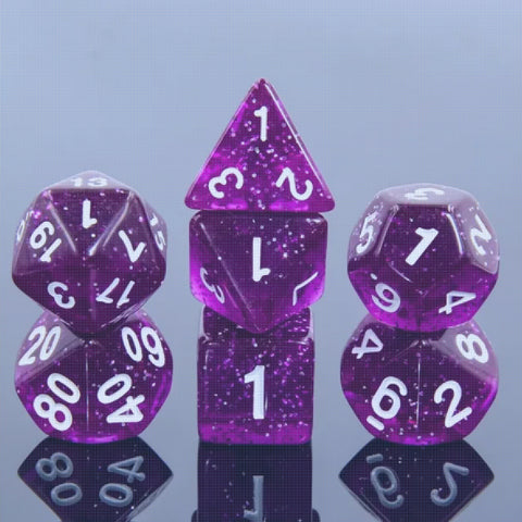 Dark Orchid - 7 Piece Polyhedral Dice Set + Dice Bag