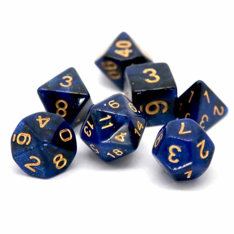 Deep Delver - 7 Piece Polyhedral Dice Set + Dice Bag