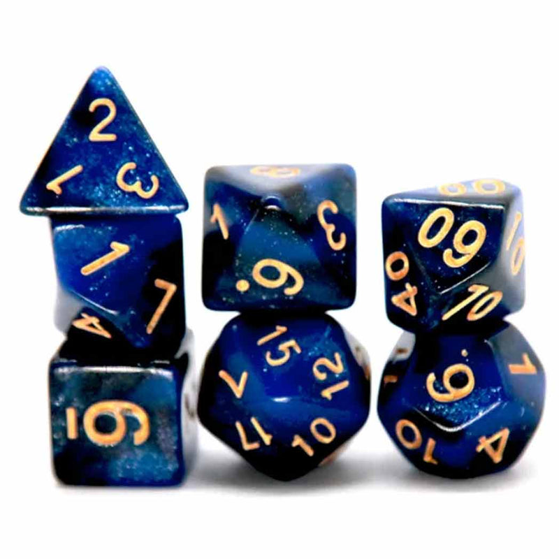 Deep Delver - 7 Piece Polyhedral Dice Set + Dice Bag