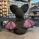 Handmade Crochet Dice Bat - Black and Purple