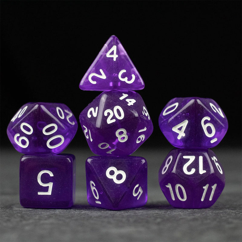 Ultraviolet - 7 Piece Polyhedral Dice Set + Dice Bag