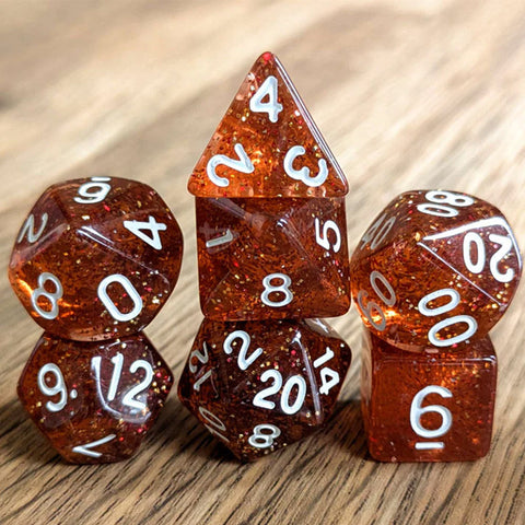 Guiding Bolt - 7 Piece Polyhedral Dice Set + Dice Bag