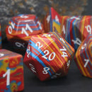 Rainbow Natural Turquoise Gemstone Dice Set & Dice Case