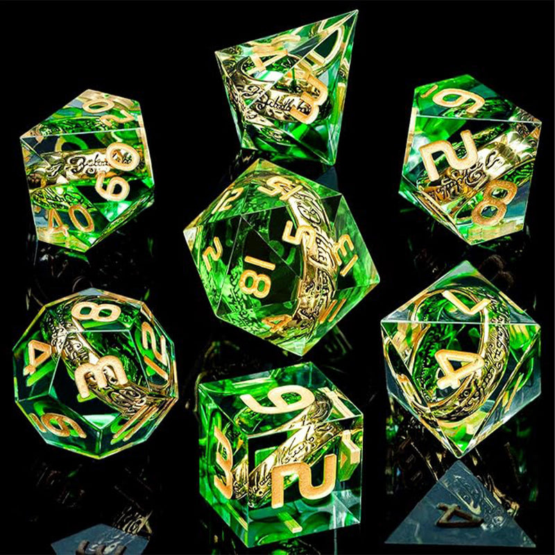 The Shire - Handcrafted Sharp Edge Dice Set & Dice Case