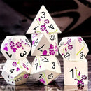 Purple Lilly - 7 Piece Metal Polyhedral Dice Set