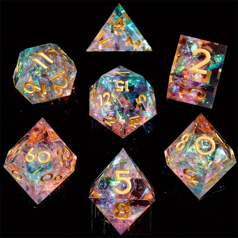 Birth of the Universe - Handcrafted Sharp Edge Dice Set and Dice Case