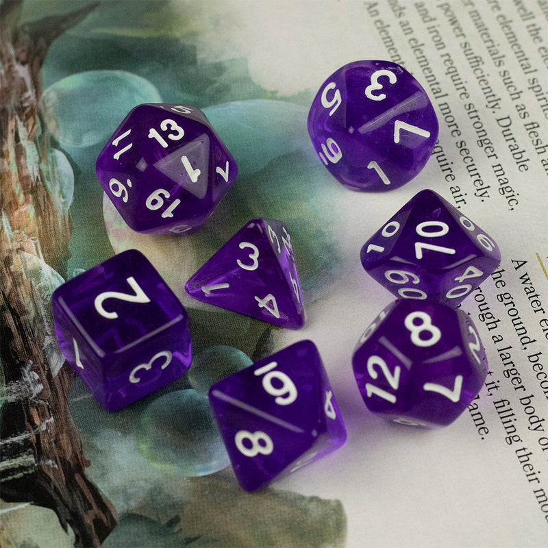Ultraviolet - 7 Piece Polyhedral Dice Set + Dice Bag