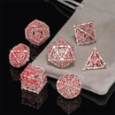 The Red Death - 7 Piece Hollow Metal Polyhedral Dice Set & Dice Case