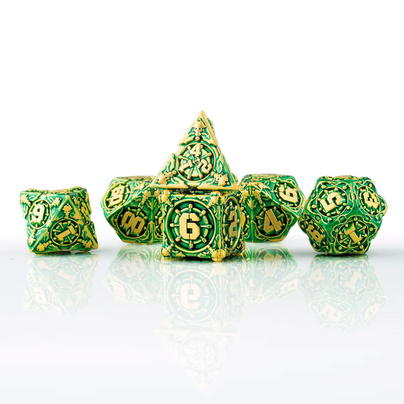 Eldritch Generator - 7 Piece Metal Polyhedral Dice Set & Dice Case