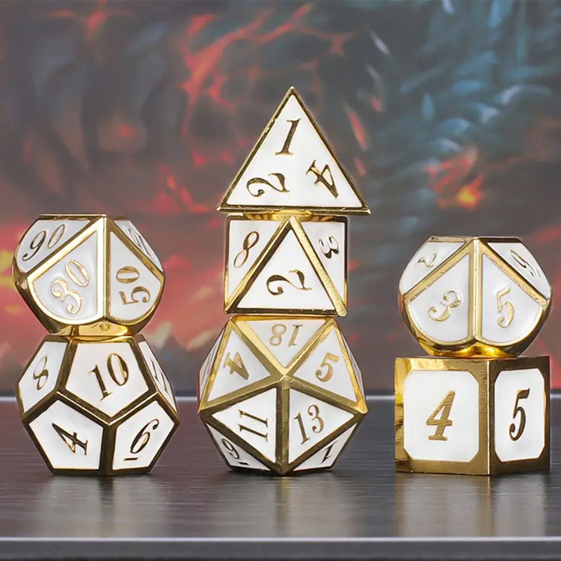 Paladin - 7 Piece Metal Polyhedral Dice Set & Dice Case