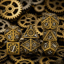 Cogspinner - 7 Piece Metal Polyhedral Dice Set & Dice Case