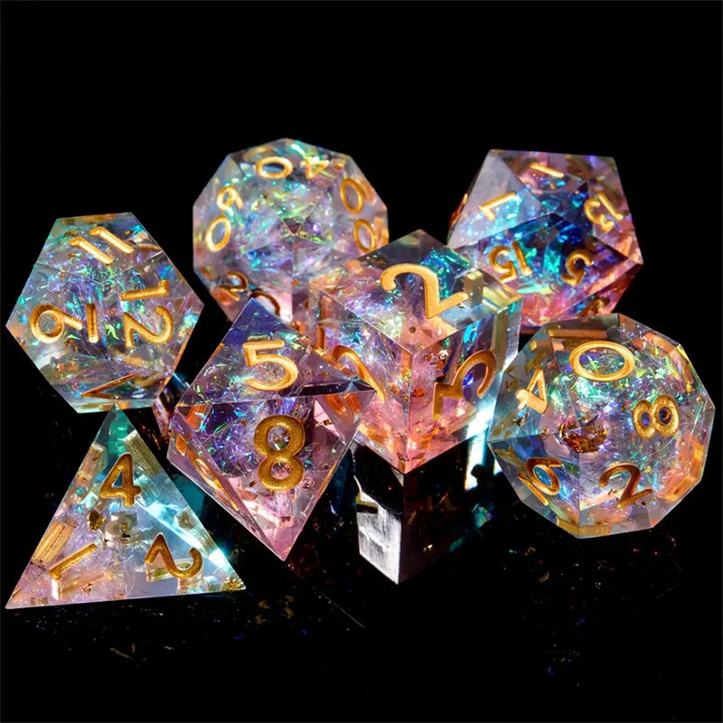 Birth of the Universe - Handcrafted Sharp Edge Dice Set and Dice Case